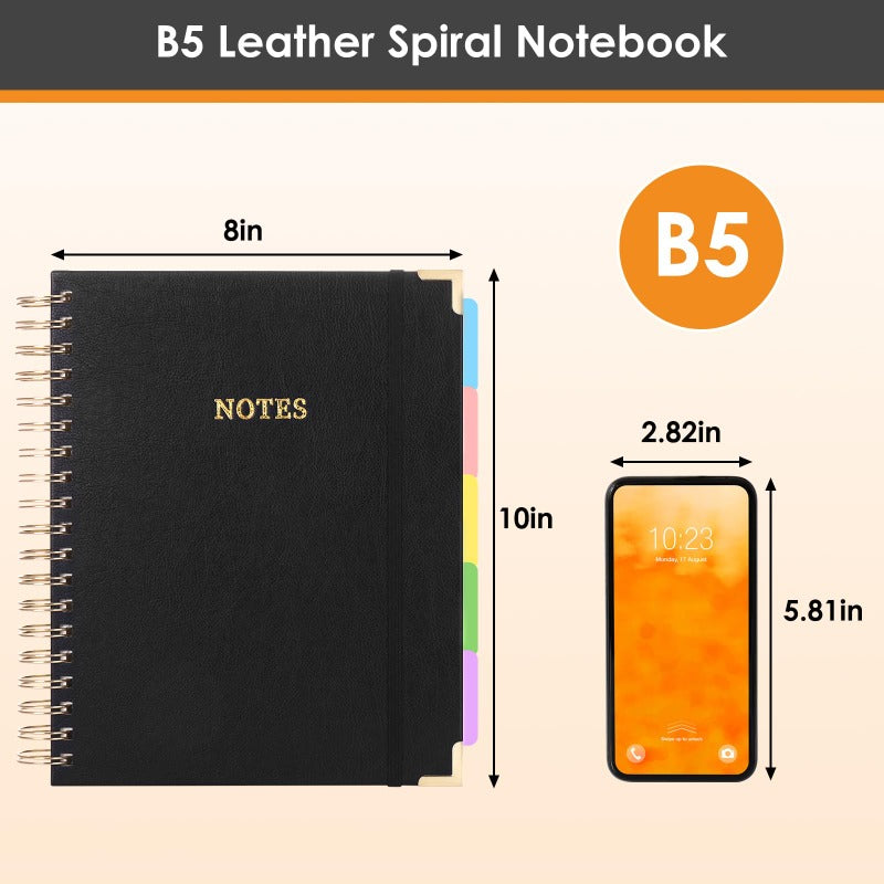 Premium Leather Spiral Notebook