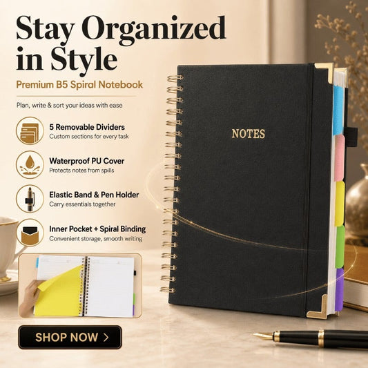 Premium Leather Spiral Notebook