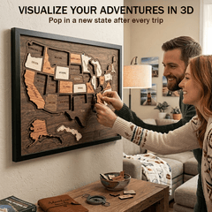 🌳🧩Wooden USA Travel Map Puzzle