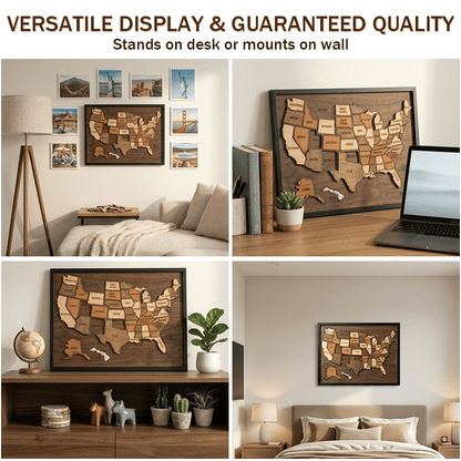 🌳🧩Wooden USA Travel Map Puzzle