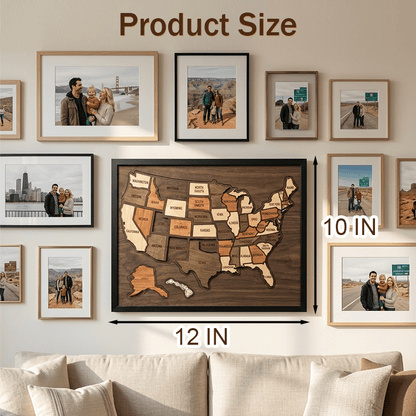 🌳🧩Wooden USA Travel Map Puzzle