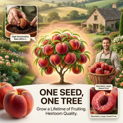 🍑🍑 Dwarf Peach Tree — Rare Red-Fleshed Variety — Ideal for Container Planting — Bears Fruit Within One Year — Can Be Planted Year-Round