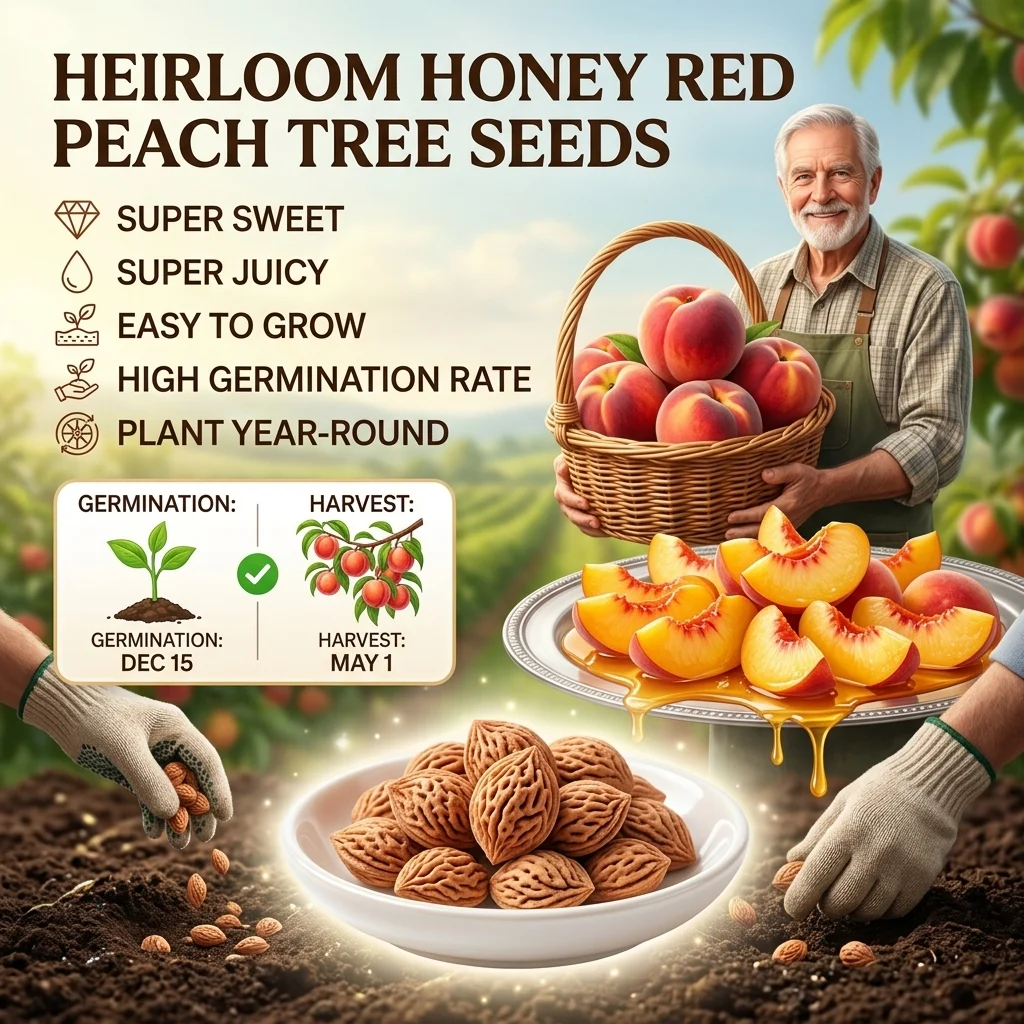 🍑🍑 Dwarf Peach Tree — Rare Red-Fleshed Variety — Ideal for Container Planting — Bears Fruit Within One Year — Can Be Planted Year-Round