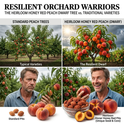🍑🍑 Dwarf Peach Tree — Rare Red-Fleshed Variety — Ideal for Container Planting — Bears Fruit Within One Year — Can Be Planted Year-Round