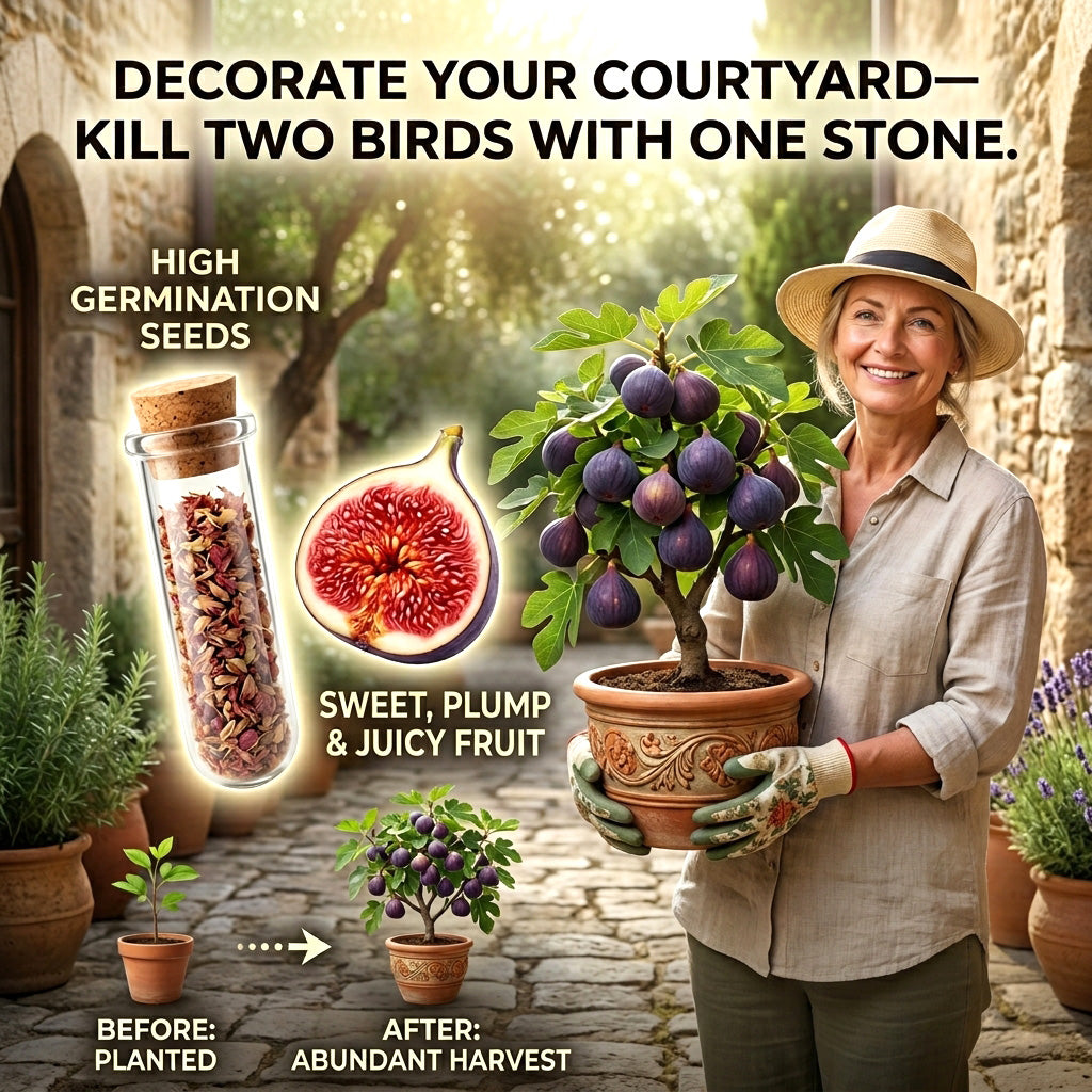 🌳 Bears fruit within a year! This high-yielding, dwarf fig variety can be planted year-round. Featuring sweet, fresh, and crisp flesh, it is ideal for cultivation in pots, on balconies, or on farms, and is suitable for a wide range of climates.