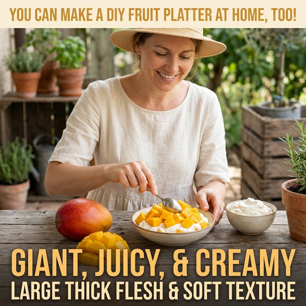 🥭The Guifei mango bears fruit annually, is a dwarf variety suitable for potted cultivation, and is ideal for home, balcony, and garden planting. It fruits quickly, yields high output, and is suitable for various climates.
