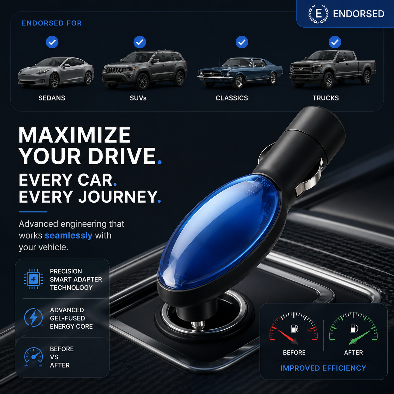 🚗Saves 30% on fuel consumption. — Plug-and-Play Fuel Saver: Drive Further, Improve Fuel Efficiency