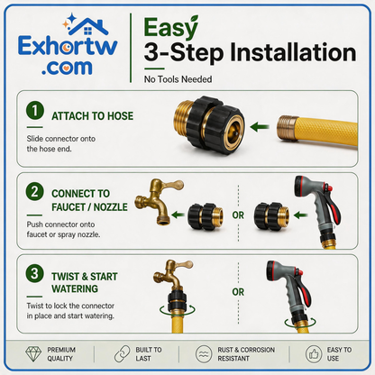 🔥2026 Hot Sale 65K+✨ Hourleey Garden Hose Quick Connector
