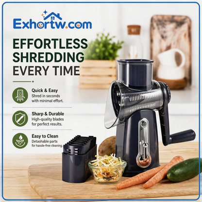 🧀Exhortw™ 5-in-1 Rotary Grater with Handle
