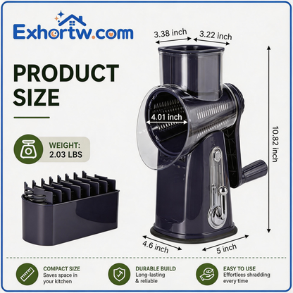 🧀Exhortw™ 5-in-1 Rotary Grater with Handle